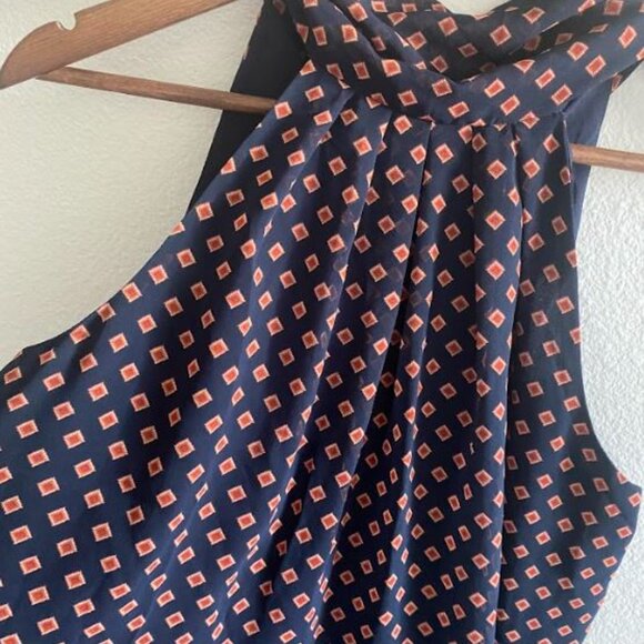 Banana Republic Navy & Orange Halter Top Sleeveless Blouse - Picture 4 of 4